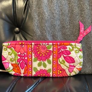 Vera Bradley cosmetics pouch bag 4”x9”
